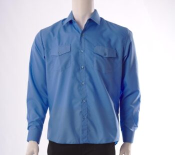 Риза за охранители с дълъг ръкав Класик - синя