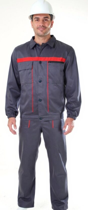 Костюм яке и полугащеризон Тики 100% Памук – сив