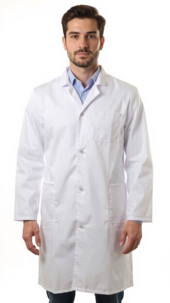 Манта мъжка с дълъг ръкав - бяла