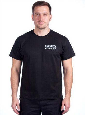Черна тениска за охранители