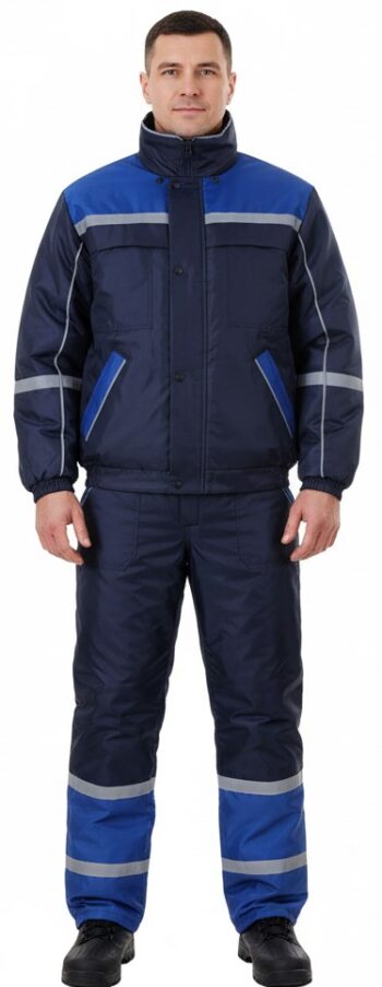 Ватиран костюм Колинс - тъмносин