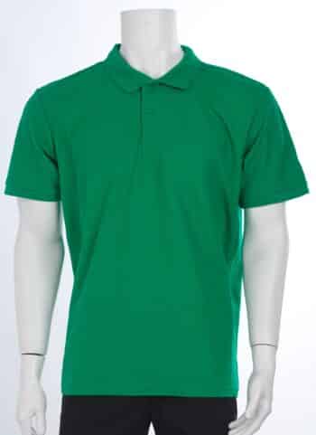 Тениска с къс ръкав и яка 100% памук – зелена