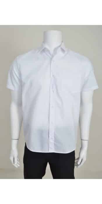 Риза мъжка с къс ръкав класик – бяла