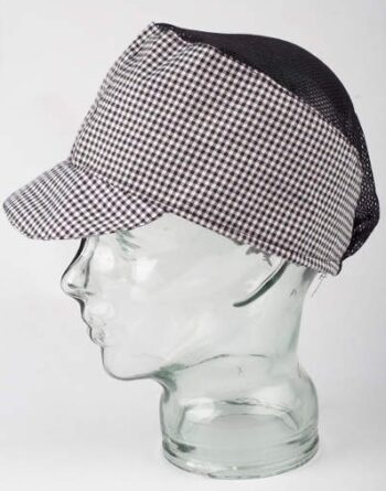 Боне пепит с черен тюл