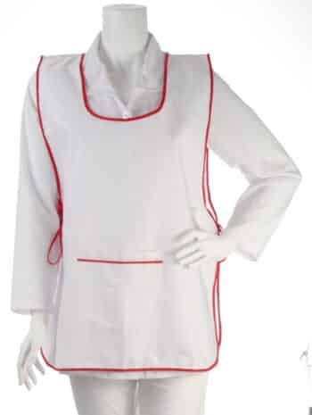 Престилка с връзки от страни - бяла