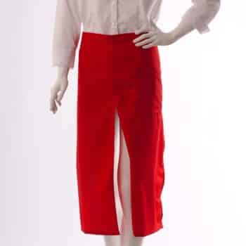 Престилка предница - червена с цепка