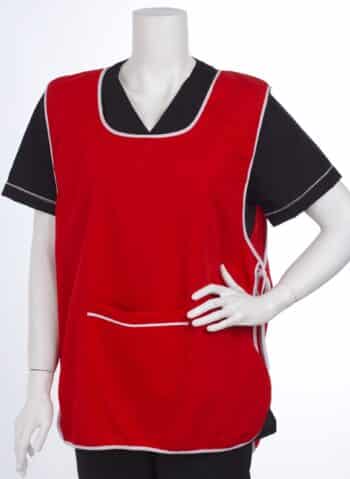 Престилка с връзки отстрани - червена