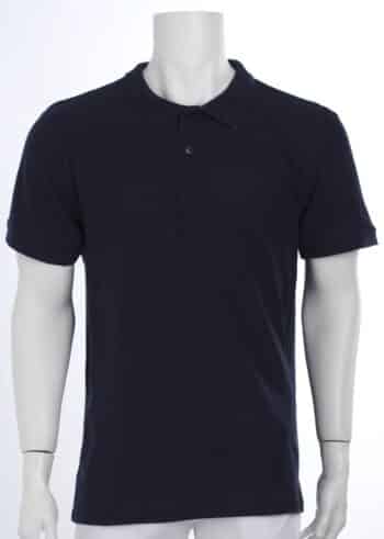 тениска с яка тъмно синя