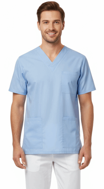 унисекс модел светлосиня медицинска туника