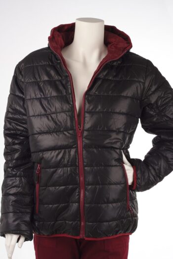 дамско яке шушляк в черно и бордо