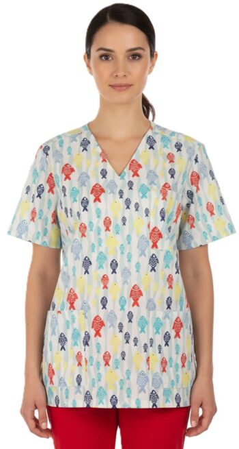 Памучна туника унисекс, памук - щампа риба