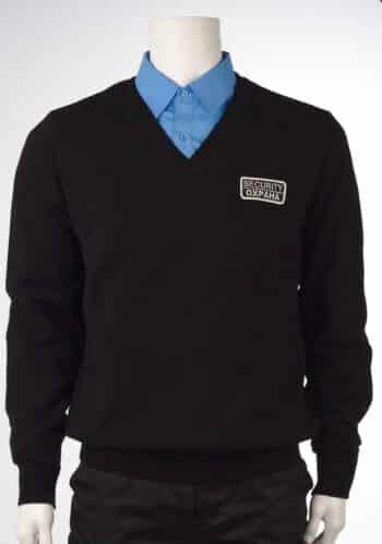 Пуловер за охранители с дълъг ръкав - черен