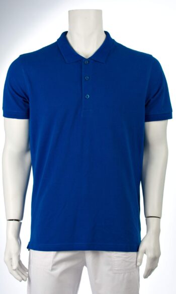 Тениска Пайпър с къс ръкав и яка - турско синя