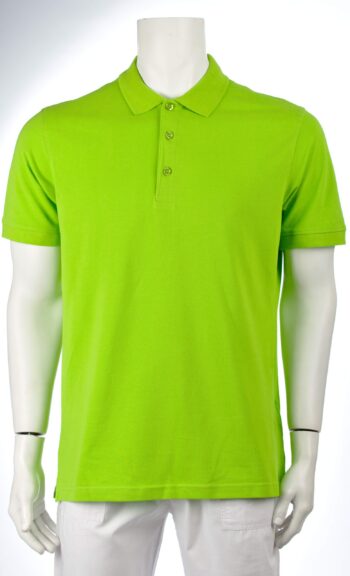 Тениска Пайпър с къс ръкав и яка - електриково зелена