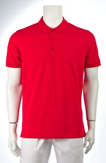 Тениска Пайпър с къс ръкав и яка - ярко червена