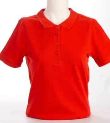 Тениска Пайпър с яка, дамска - ярко червена