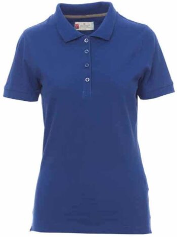 Тениска Пайпър с яка, дамска - турско синя