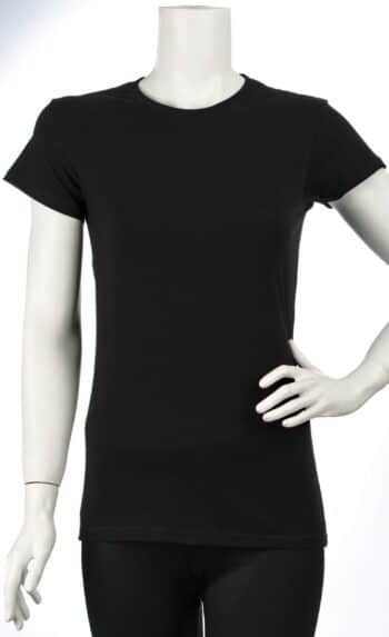 Тениска с къс ръкав, дамска - черна