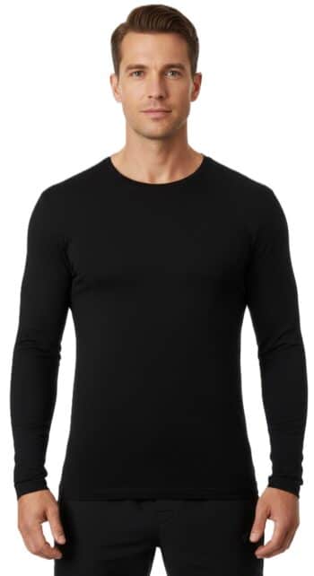 Мъжка черна тениска с дълъг ръкав 100% памук