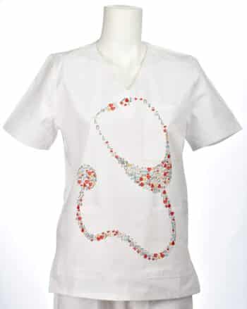 Медицинска туника унисекс - с принт стетоскоп