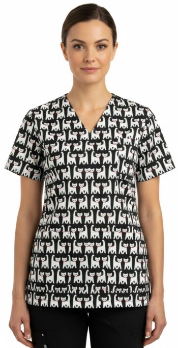 медицинска туника унисекс с щампа котета