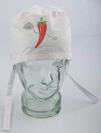 Шапка за готвач - бяла с печат