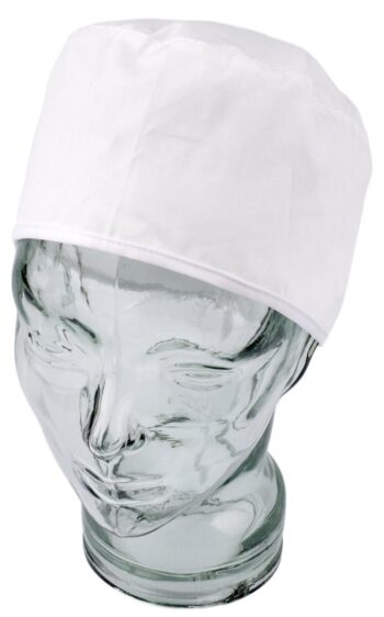 бяла хирургическа шапка с връзки