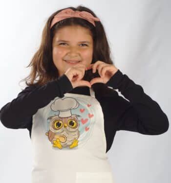 Детска престилка с печат - Бухалче