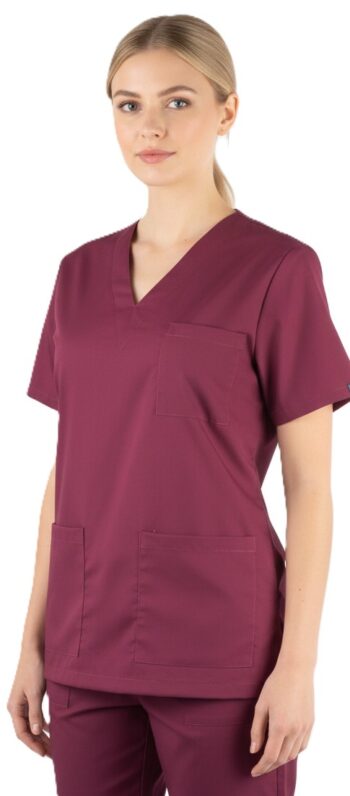 медицинска туника унисекс цвят малина