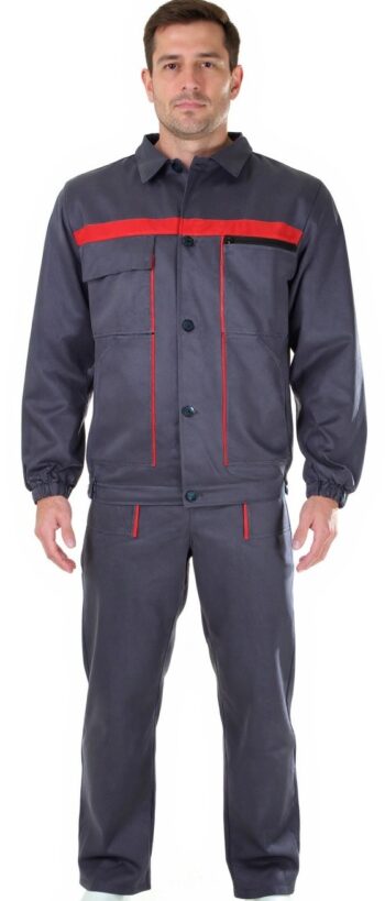 Работен костюм яке и полугащеризон Тики П/ПЕ – сив