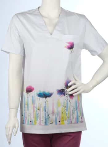 Медицинска туника унисекс Пламена - Flowers