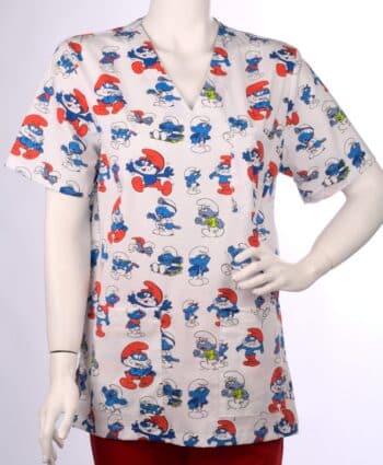 Медицинска туника, памук - Смърфове