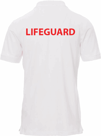 Тениска с къс ръкав и яка, бяла - спасител