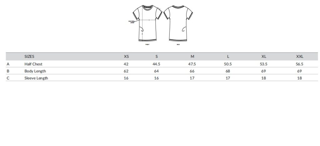 размери дамска тениска