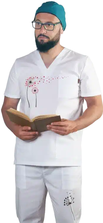 Медицински костюм унисекс с печат глухарче