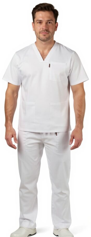 Медицински комплект унисекс лукс – бял