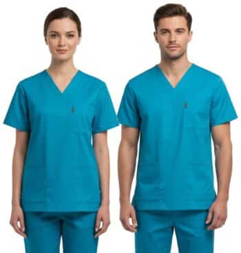 еластична туника в цвят тюркоаз