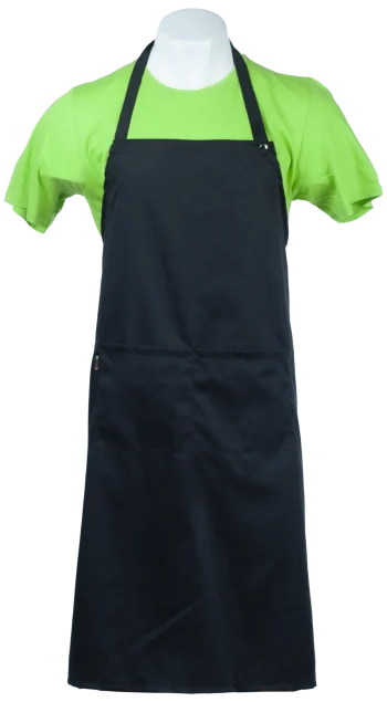 Черна престилка през врат с тик-так копче