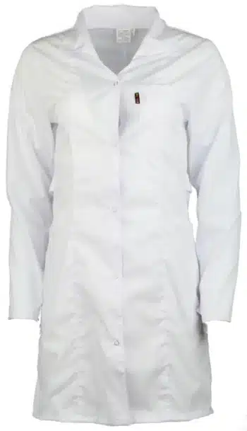 бяла медицинска манта с тик так копче