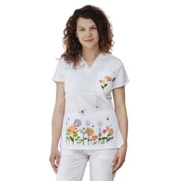 вталена дамска туника с цветна щампа Spring