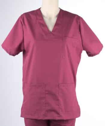 Медицинска туника в цвят малина