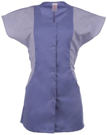 Туника Весела - синьосива за камериерки с къс ръкав и колан