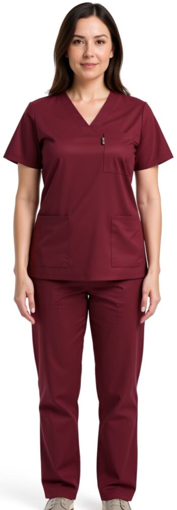 Медицински комплект с еластан унисекс лукс - бордо