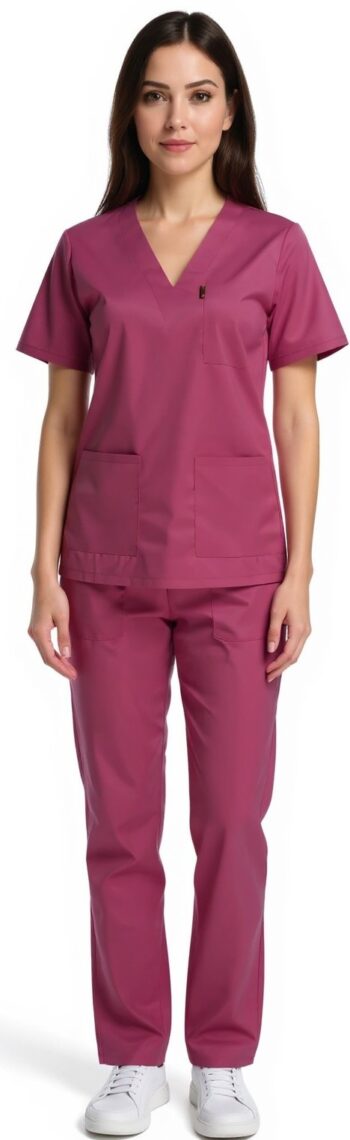 Медицинки комплект с еластан унисекс лукс - малина