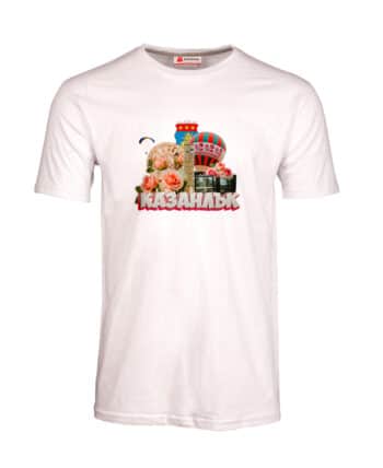 мъжка тениска Казанлък бяла и черна