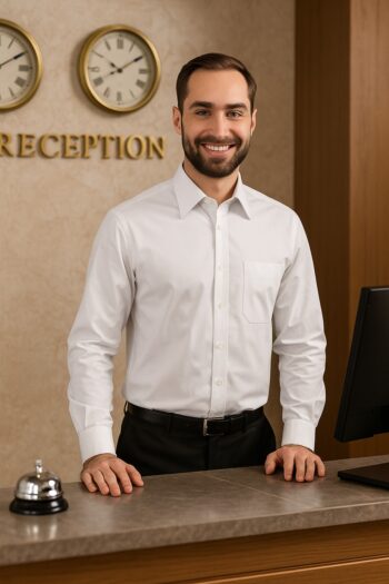 Мъжка риза Стил – бяла с дълъг ръкав