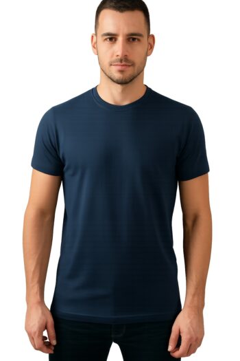 Класическа мъжка тениска Basic – navy в тъмносин цвят