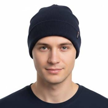 зимна шапка 100% памук Антеро тъмносиня