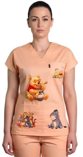 вталена дамска туника с печат Мечо Пух и приятели